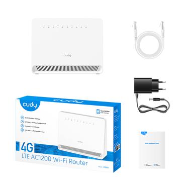 Cudy LT500E tr&aring;dl&oslash;s router Hurtigt ethernet Dual-band (2,4 GHz / 5 GHz) 4G Hvid