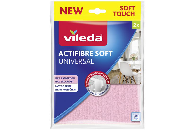 Vileda 4023103240810 reng&oslash;ringsklud Mikrofiber, Polyurethan Gr&aring;, Lyser&oslash;d 2 stk