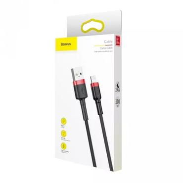 Baseus CALKLF-C19 Lightning kabel 2 m Sort, Rød