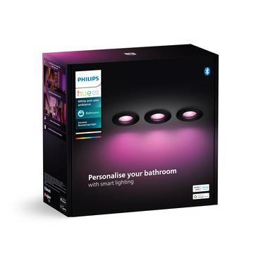 Philips Hue White&Col. Amb. Xamento Einbauspot schwarz 3x4.2W