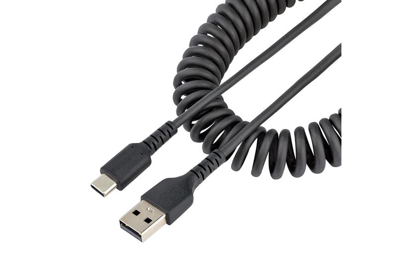 StarTech.com 20in (50cm) USB A to C Charging Cable, Coiled Heavy Duty Fast Charge & Sync USB-C Cable, High Quality USB 2.0 A to Type-C, Rugged Aramid Fiber, TPE, 3A, S20, iPad, Pixel - Durable Male to Male USB - USB Type-C kabel - USB til 24 pin USB-C - 50 cm