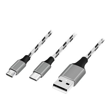 USB2.0 cable, A/M to     micro-USB + USB-C, 1.2m