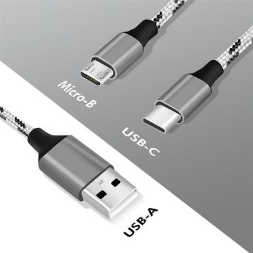USB2.0 cable, A/M to     micro-USB + USB-C, 1.2m