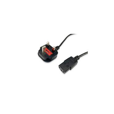 Equip 112300 el-ledning Sort 2 m IEC C13 BS 1363