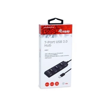 Equip 128957 interface hub USB 2.0 480 Mbit/s Sort