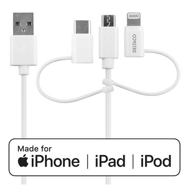 DELTACO Lightning-kabel - Lightning / USB 2.0 - 1 m