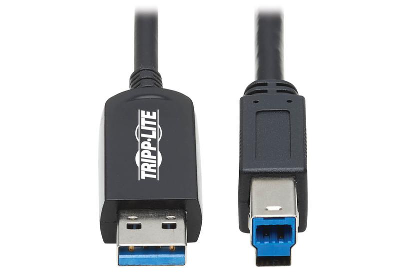 Eaton Tripp Lite Series USB 3.2 Gen 1 Plenum-Rated Fiber Active Optical Cable (AOC) - A/B M/M, Black, 15 m - USB-kabel - USB typ A till USB Type B - 15 m