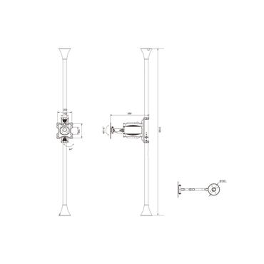Multibrackets M Floor to Ceiling Mount Pro MBFC1F - monteringssats - för LCD-display - svart