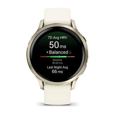 Garmin Venu 4 3,05 cm (1.2") AMOLED 41 mm Digital 390 x 390 pixel Berøringsskærm Guld Wi-Fi GPS (satellit)
