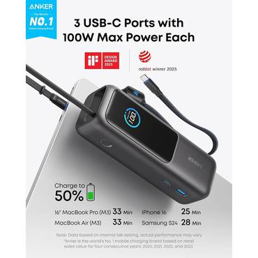 Anker A1695H11 powerbank 25000 mAh Sort