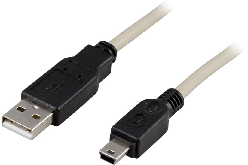 DELTACO - USB-kabel - USB till mini-USB typ B - 1 m