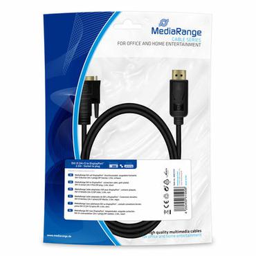 MediaRange DVI auf DisplayPort Anschlusskabel DVI-D BU 2m,sw