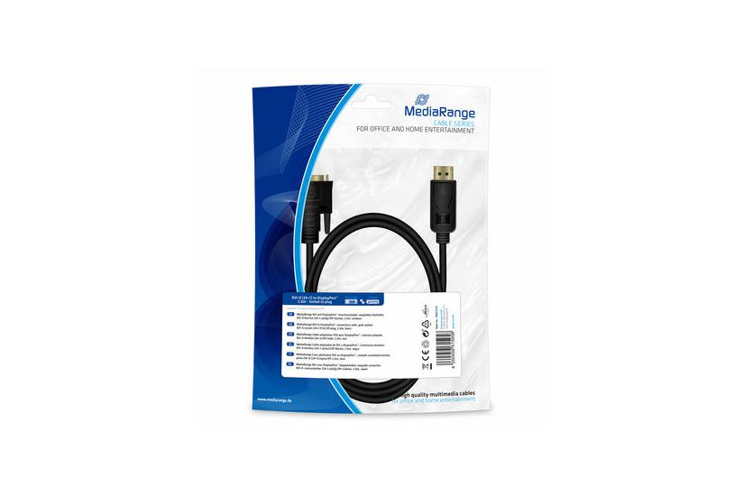 MediaRange DVI auf DisplayPort Anschlusskabel DVI-D BU 2m,sw