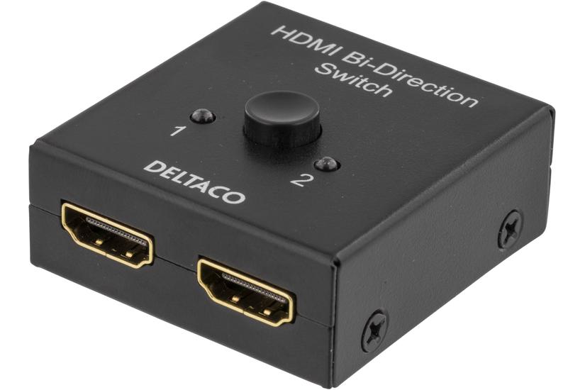 DELTACO PRIME HDMI-7017 - video-/ljudomkopplare - 2 portar