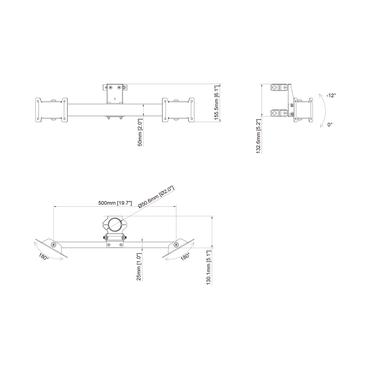 Multibrackets M Pro Series monteringssats - modulär - för 2 LCD-bildskärmar - svart