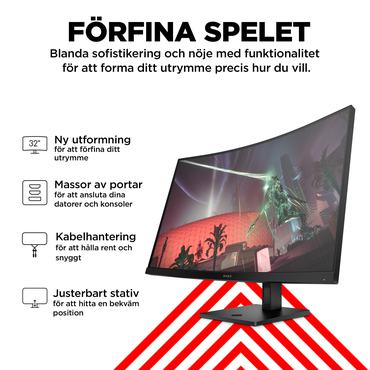OMEN by HP 32c skærm - Kantbelyst LED - 31.5" - AMD FreeSync Premium - VA - 1ms - QHD 2560x1440