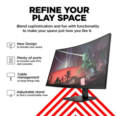 OMEN by HP 32c skærm - Kantbelyst LED - 31.5" - AMD FreeSync Premium - VA - 1ms - QHD 2560x1440