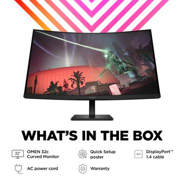 OMEN by HP 32c skærm - Kantbelyst LED - 31.5" - AMD FreeSync Premium - VA - 1ms - QHD 2560x1440