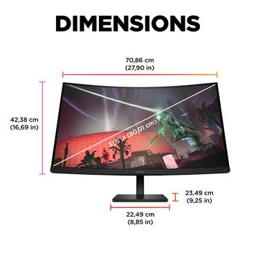 OMEN by HP 32c skærm - Kantbelyst LED - 31.5" - AMD FreeSync Premium - VA - 1ms - QHD 2560x1440
