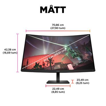 OMEN by HP 32c skærm - Kantbelyst LED - 31.5" - AMD FreeSync Premium - VA - 1ms - QHD 2560x1440