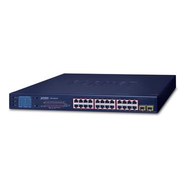PLANET GSW-2620VHP netværksswitch Ikke administreret Gigabit Ethernet (10/100/1000) Strøm over Ethernet (PoE) 1U Blå