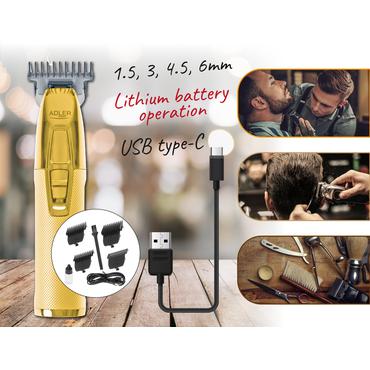 Adler AD 2836G sk&aelig;g trimmer Batteri 4 6 mm Guld