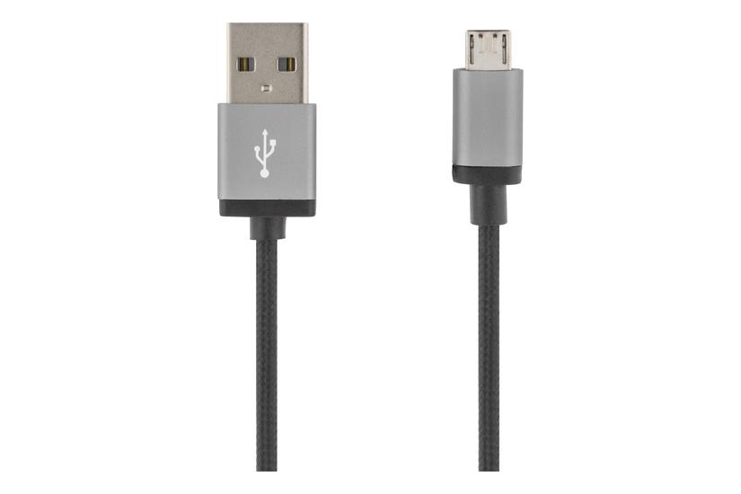 DELTACO MICRO-113F - USB-kabel - USB till mikro-USB typ B - 2 m