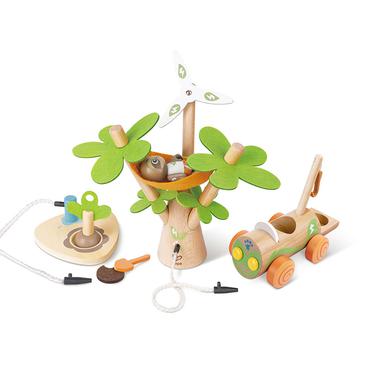 Hape trees with electric car, toy vehicle