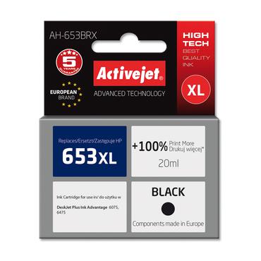Activejet AH-653BRX Blæk til HP-printere; Erstatning HP 653XL 3YM75AE; Premium; 720 sider; sort