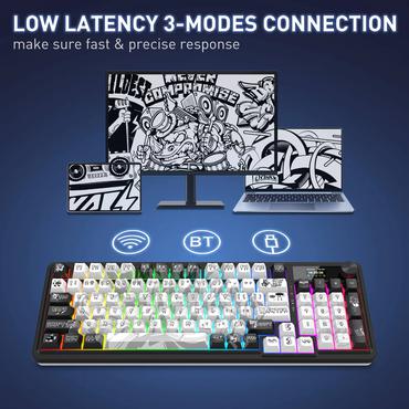 REDRAGON K719GF-RGB-PRO tastatur USB + RF Wireless + Bluetooth Sort