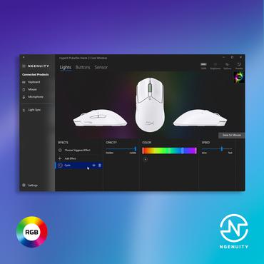 HyperX Pulsefire Haste 2 Core – Trådløs gamingmus (hvid/grøn/lilla)
