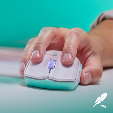 HyperX Pulsefire Haste 2 Core – Trådløs gamingmus (hvid/grøn/lilla)