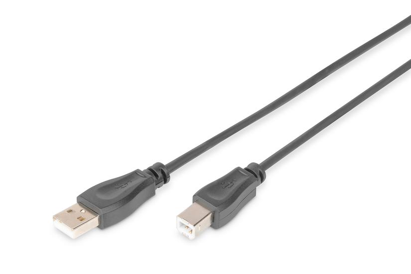 Digitus AK-300105-050-S USB-kabel USB 2.0 5 m USB A USB B Sort