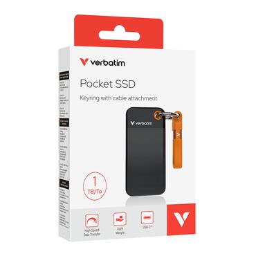 Verbatim Pocket SSD 1 TB USB Type-C 3.2 Gen 2 (3.1 Gen 2) Sort, Orange