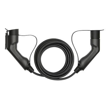 Deltaco EV-kabel type 2 - type 1, 1 fase, 16A, 3,6 kW, 5m, sort