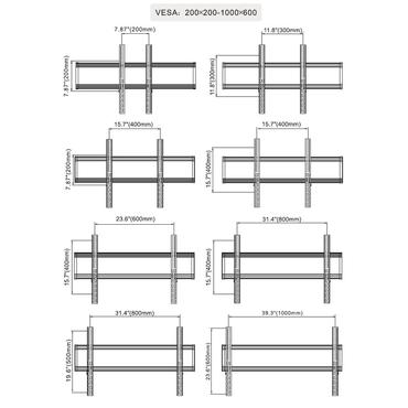Multibrackets M Public Dual Pillar 180 HD vagn - f&ouml;r platt panel - svart