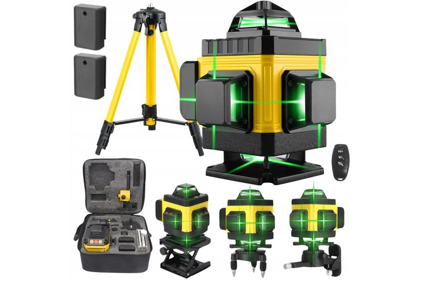 Extralink | Zestaw poziomica laserowa krzyżowa płaszczyznowa laser 4D ze statywem |