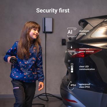 Greencell HabuDen Wallbox 22kW 32A 5m NFC Kabel Typ 2 Inteligentna Stacja Ladowania EV z Aplikacja GC App Bluetooth WiFi