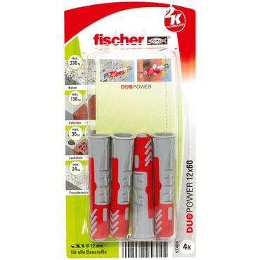 Fischer DuoPower 4 stk Vægstik 60 mm