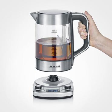Severin tea maker Professional WK 3422, tea maker (stainless steel (brushed)/black, 1.7 liters)