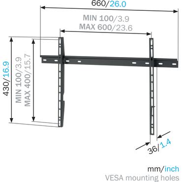 Mount Massive MNT 300 monteringssats - för platt panel - svart