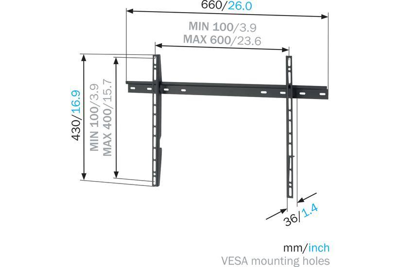 Mount Massive MNT 300 monteringssats - för platt panel - svart