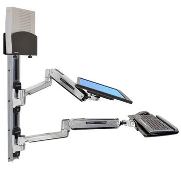 Ergotron LX Wall Mount System with Small CPU Holder - monteringskit f&ouml;r systemenhet/bildsk&auml;rm/tangentbord - sittande/st&aring;ende