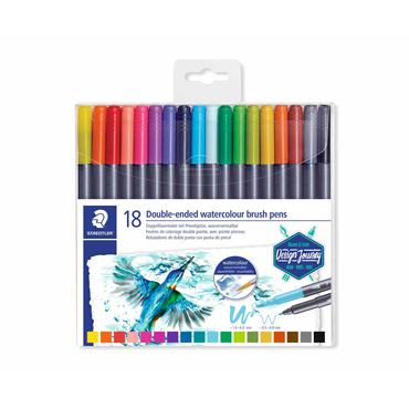 STAEDTLER Doppel-Fasermaler marsgrahic duo, 18er Etui 2 Spitzen, Strichst&auml;rke: 1,0 - 6,0 mm / 0,5 - 0,8 mm, - 1 St&uuml;ck (3001 TB18)