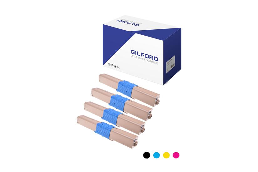 Gilford 44469706#KIT tonerpatron 1 stk Kompatibel Sort, Blå, Magenta, Gul