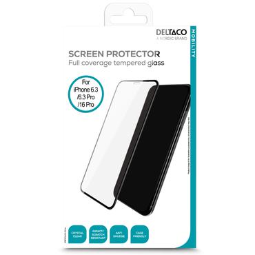 Deltaco Screen protector iPhone 16 Pro/17/17 Pro, full-fit silicate