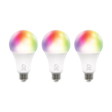 DELTACO SMART HOME - LED-lyspære - E27 - 9 W - RGB-lys - 2700-6500 K - hvid (pakke med 3)
