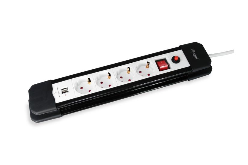 Equip 245553 stikd&aring;se 1,5 m 4 AC stikkontakt(er) Indend&oslash;rs Sort, Hvid