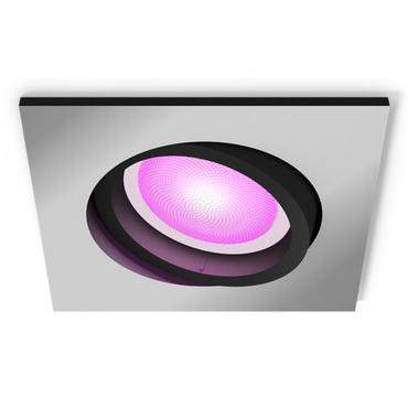 White & Color Ambiance Centura Einbauspot (silber, eckig)