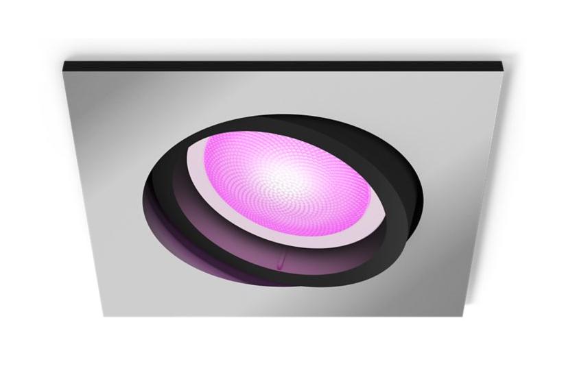 White & Color Ambiance Centura Einbauspot (silber, eckig)